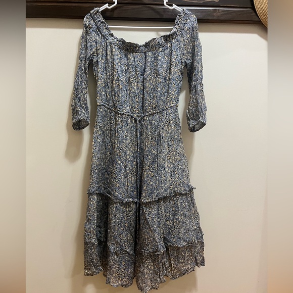 By Anthropologie Kira Off-The-Shoulder Boho Midi Dress Size 4 - Picture 5 of 11
